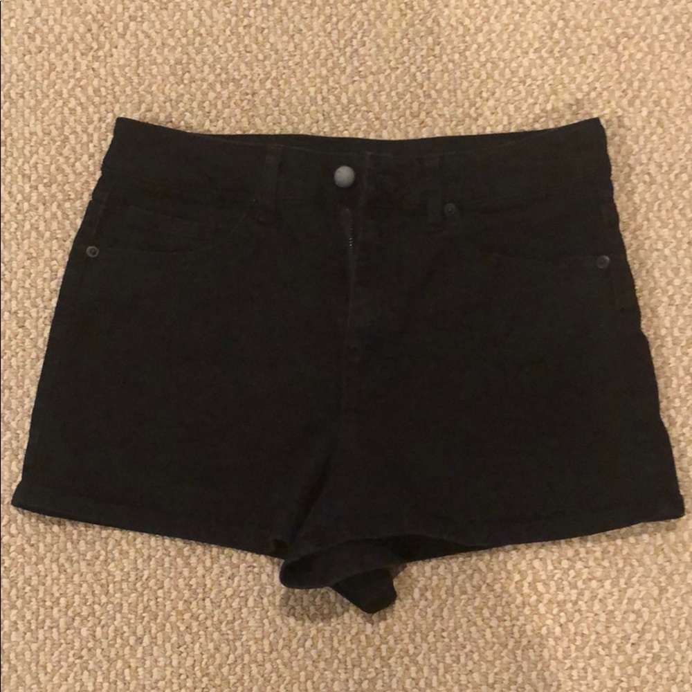 Black jean shorts